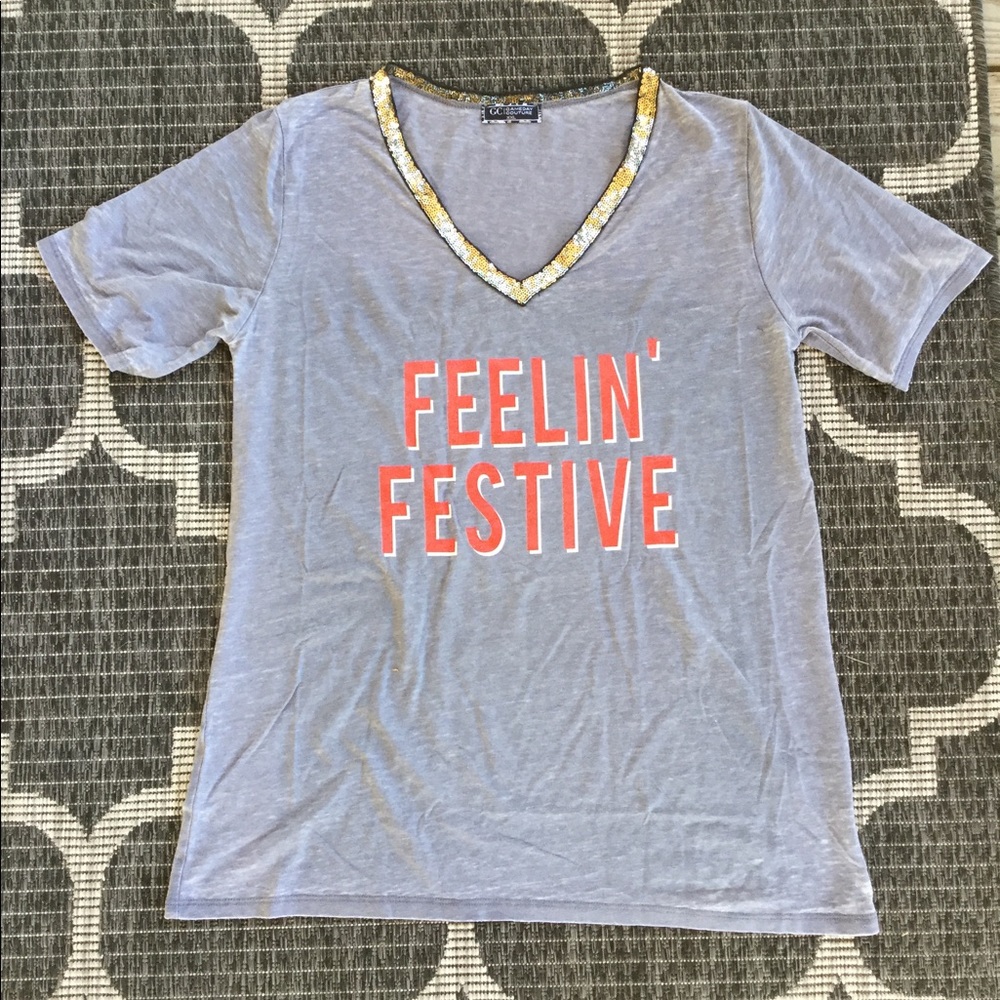 Feelin Festive Christmas/ Holiday tee XL/XXL